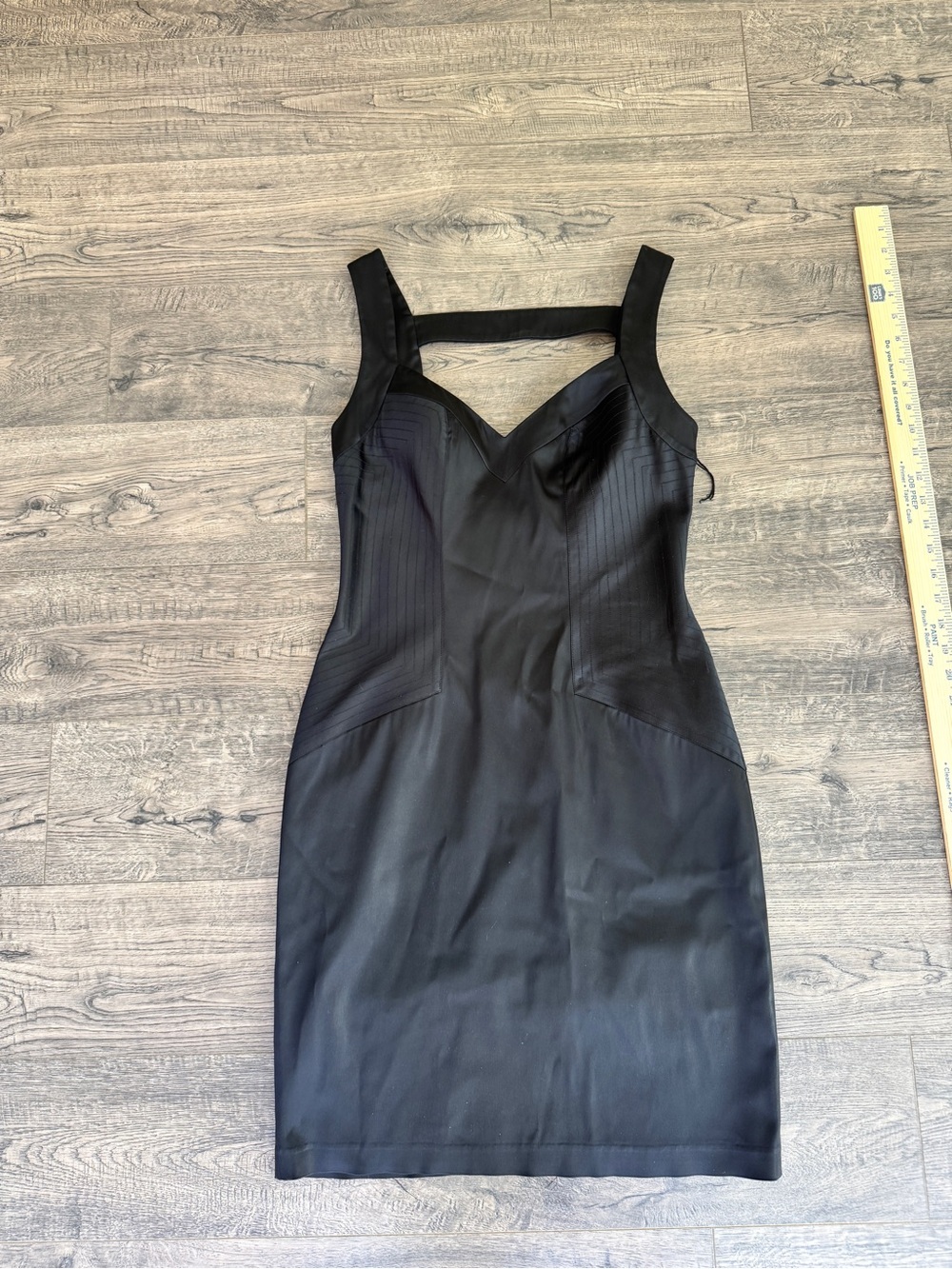 Cache Black Mini Sheath Dress with Wide Straps